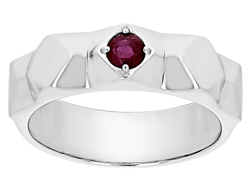 Photo of .34ct Mahaleo® Ruby Rhodium Over Sterling Silver Men's July Birthstone Ring - Size 11