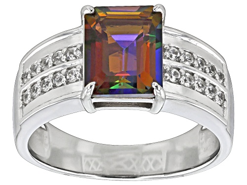 Photo of 3.87ctw Cosmopolitan Beyond™ Topaz & White Zircon Rhodium Over Silver Men's Ring - Size 11