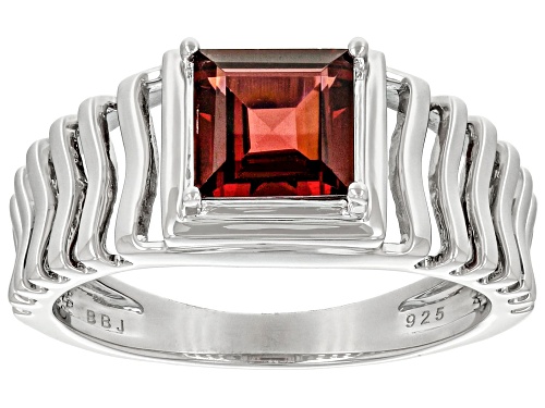 1.62ct Square Vermelho Garnet™ Rhodium Over Sterling Silver Men's Ring - Size 9