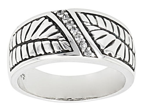 Photo of .14ctw Round White Zircon Sterling Silver Mens Ring - Size 11