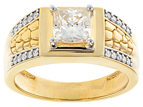 Photo of MOISSANITE FIRE(R) 1.90CTW DEW 14K YELLOW GOLD OVER SILVER MENS RING - Size 10
