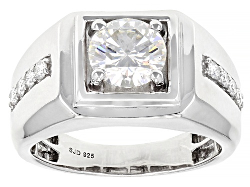 Photo of MOISSANITE FIRE(R) 2.14CTW DEW ROUND  PLATINEVE(R) MENS RING - Size 11