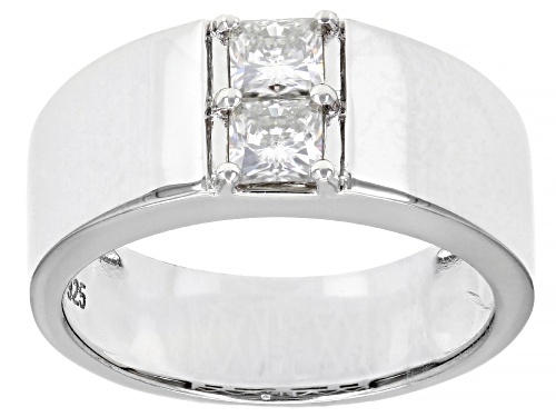 Photo of MOISSANITE FIRE(R) .82CTW DEW SQUARE BRILLIANT CUT PLATINEVE(R) MENS RING - Size 11