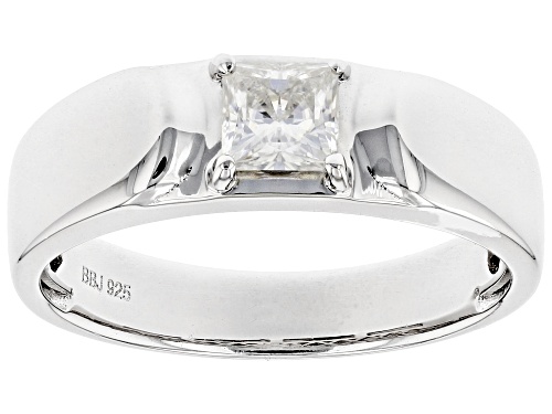 Photo of MOISSANITE FIRE(R) .80CT DEW SQUARE BRILLIANT CUT PLATINEVE(R) MENS RING - Size 12