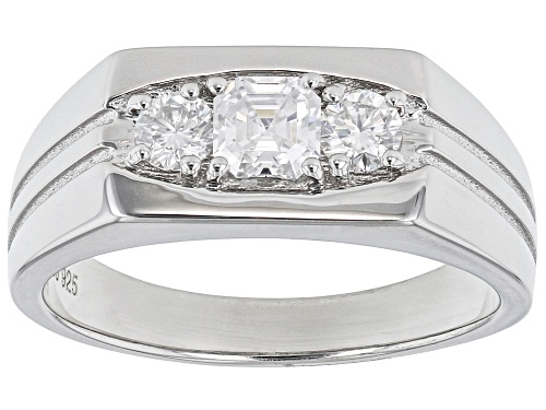 Photo of MOISSANITE FIRE(R) .81CTW DEW ASSHER CUT & ROUND PLATINEVE(R) MENS RING - Size 13