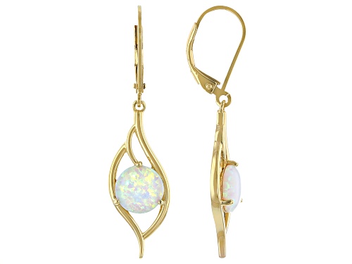 Máiréad Nesbitt™ Lab Created Opal 18K Yellow Gold Over Sterling Silver Earrings