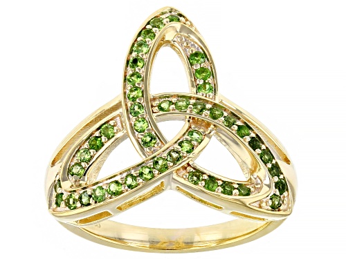 Máiréad Nesbitt™ 0.37ctw Chrome Diopside 18K Yellow Gold Over Sterling Silver Trinity Ring - Size 7