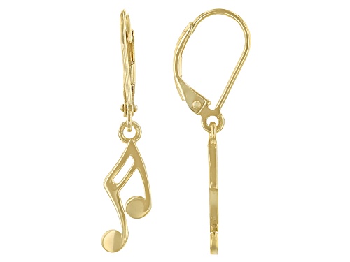 Máiréad Nesbitt™ 18K Yellow Gold Over Silver Music Note Dangle Earrings
