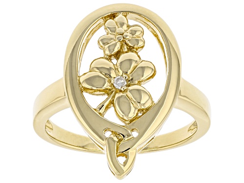 Photo of Máiréad Nesbitt™ 0.01ct Diamond Accent 18K Yellow Gold Over Silver Shamrock & Trinity Design Ring - Size 7