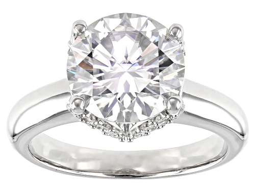 Photo of MOISSANITE FIRE(R) 3.92CTW DEW ROUND PLATINEVE(R) RING - Size 8