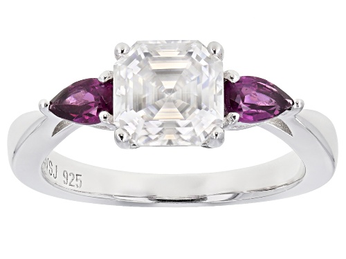 Photo of MOISSANITE FIRE(R) 1.85CT DEW AND GRAPE COLOR GARNET PLATINEVE(R) RING - Size 9