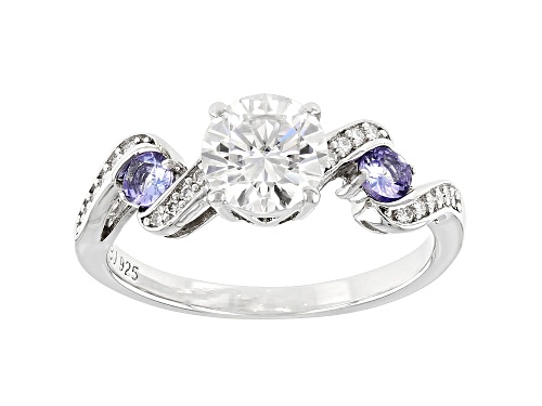 Photo of MOISSANITE FIRE(R) 1.20CTW DEW AND TANZANITE PLATINEVE(R) RING - Size 10