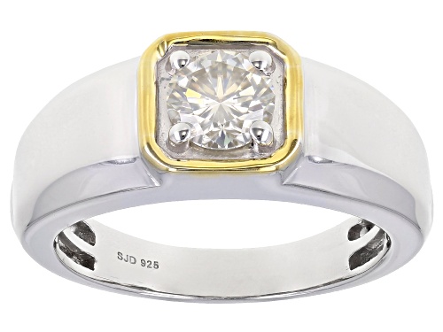 Photo of MOISSANITE FIRE(R) CANDLELIGHT 1.00CT DEW  PLATINEVE(R) AND 14K YELLOW GOLD OVER PLATINEVE MENS RING - Size 10