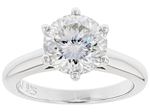 MOISSANITE FIRE(R) 3.08CT DEW ROUND INFERNO CUT(TM) PLATINEVE(R) RING - Size 9