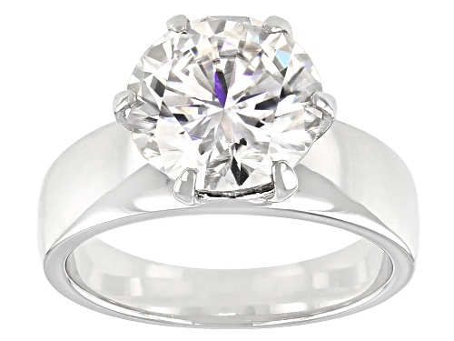 MOISSANITE FIRE(R) 4.20CT DEW ROUND PLATINEVE(R) RING - Size 11