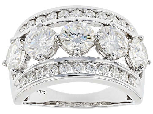 Photo of MOISSANITE FIRE® 3.66CTW DEW ROUND PLATINEVE® RING - Size 7