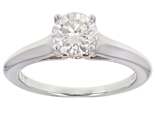 Photo of MOISSANITE FIRE(R) 1.00CT DEW ROUND PLATINEVE(R) AND 14K ROSE GOLD OVER SILVER SOLITAIRE RING - Size 9