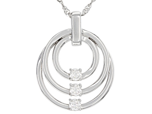 Photo of MOISSANITE FIRE(R) .48CTW DEW PLATINEVE(R) CIRCLE PENDANT WITH CHAIN