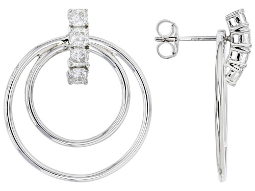 Photo of MOISSANITE(R) 1.04CTW DEW CUSHION CUT PLATINEVE(R) INTERCHANGEABLE EARRINGS