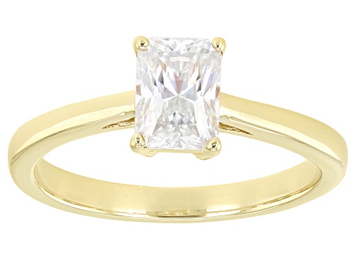 Photo of MOISSANITE FIRE(R) 1.20CT DEW OCTAGONAL RADIANIT CUT 14K YG OVER SILVER SOLITAIRE RING - Size 10