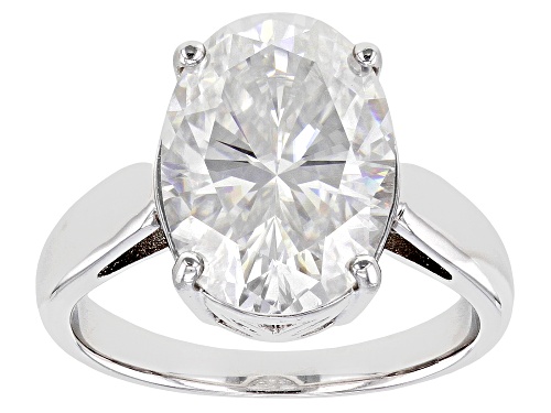 Photo of MOISSANITE FIRE(R) 7.22CT DEW OVAL SHAPE PLATINEVE(R) SOLITAIRE RING - Size 11