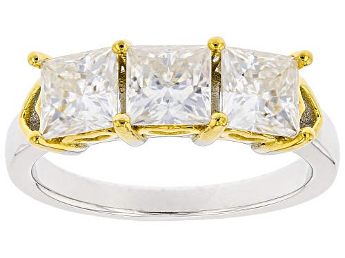 Photo of MOISSANITE FIRE(R) 2.40CTW DEW SQUARE BRILLIANT PLATINEVE(R) & 14K YELLOW GOLD OVER SILVER RING - Size 6