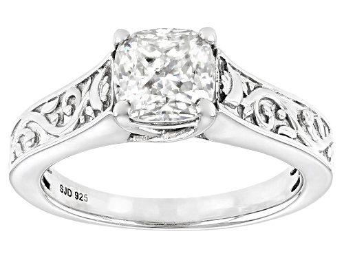 Photo of MOISSANITE FIRE(R) 1.30CT DEW CUSHION CUT PLATINEVE(R) RING - Size 5