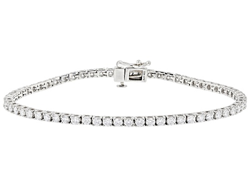 MOISSANITE FIRE(R) 3.78CTW DEW ROUND PLATINEVE(R) TENNIS BRACELET - Size 7.5