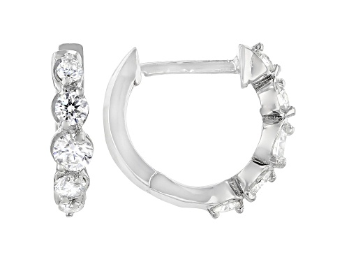 MOISSANITE FIRE(R) .56CTW DEW ROUND PLATINEVE(R) HUGGIE EARRINGS