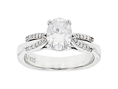 MOISSANITE FIRE(R) 1.70CTW DEW OVAL AND ROUND PLATINEVE(R) RING - Size 9