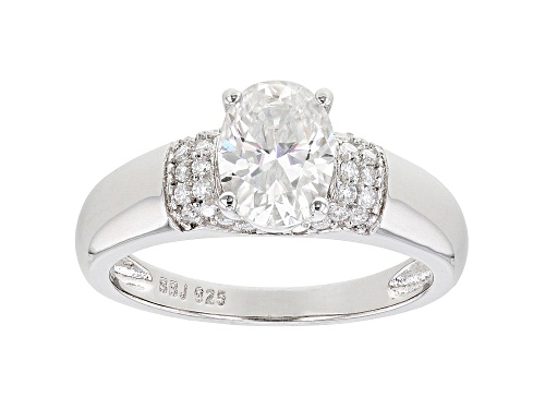 MOISSANITE FIRE(R) 1.80CTW DEW OVAL AND ROUND PLATINEVE(R) RING - Size 8