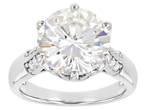 MOISSANITE FIRE(R) 5.49CTW DEW ROUND BRILLIANT PLATINEVE(R) RING - Size 9