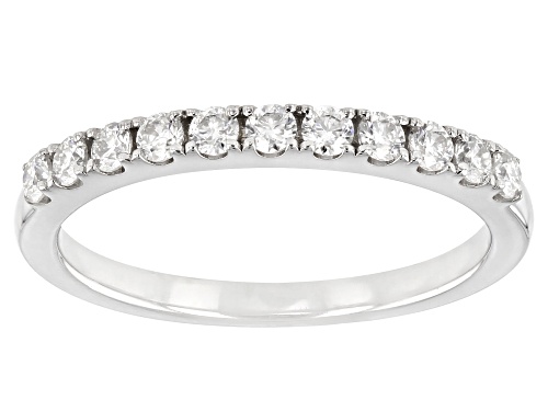 MOISSANITE FIRE(R) .33CTW DEW ROUND PLATINEVE(R) BAND - Size 9