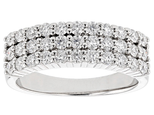 MOISSANITE FIRE(R) .99CTW DEW ROUND PLATINEVE(R) RING - Size 7