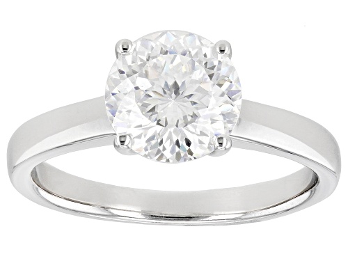 Photo of MOISSANITE FIRE(R) 2.20CT DEW ROUND PORTUGUESE CUT PLATINEVE(R) SOLITAIRE RING - Size 7