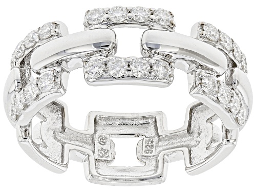 MOISSANITE FIRE(R) .72CTW DEW ROUND PLATINEVE(R) RING - Size 6