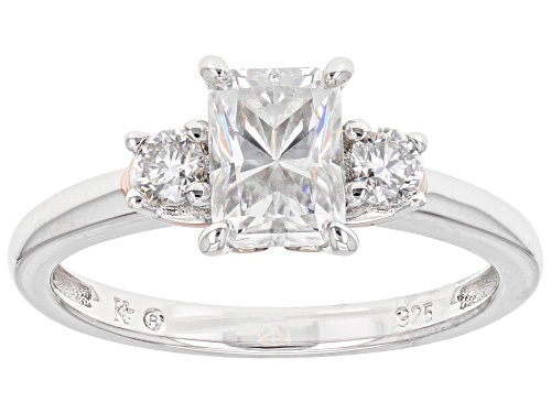 MOISSANITE FIRE(R) 1.40CTW DEW OCTAGONAL RADIANT & ROUND PLATINEVE(R) TWO TONE RING - Size 10