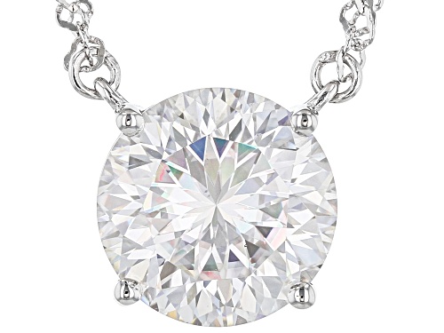 MOISSANITE FIRE(R) 5.66CT DEW ROUND INFERNO CUT(TM) PLATINEVE(R) SOLITAIRE NECKLACE - Size 18