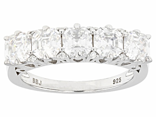 MOISSANITE FIRE(R) 2.08CTW DEW ASSCHER CUT & ROUND BRILLIANT PLATINEVE(R) RING - Size 5