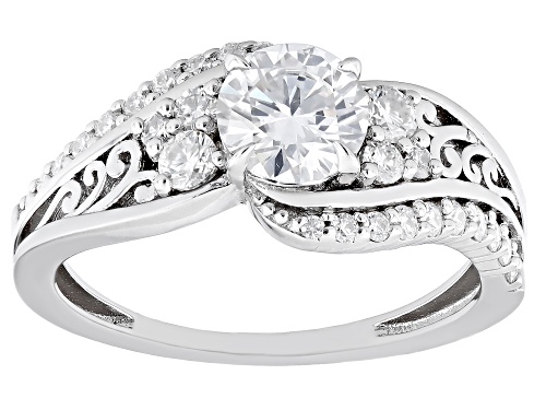 MOISSANITE FIRE(R) 1.22CTW DEW ROUND PLATINEVE(R) RING - Size 6