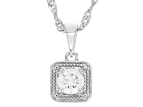 Photo of MOISSANITE FIRE(R) .50CT DEW ROUND PLATINEVE(R) PENDANT & 18 INCH SINGAPORE CHAIN