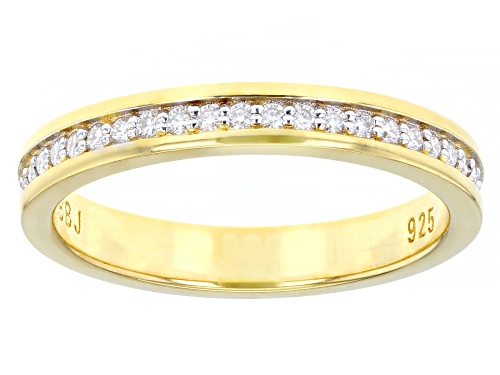 MOISSANITE FIRE(R) .45CTW DEW ROUND 14K YELLOW GOLD OVER SILVER ETERNITY RING - Size 8