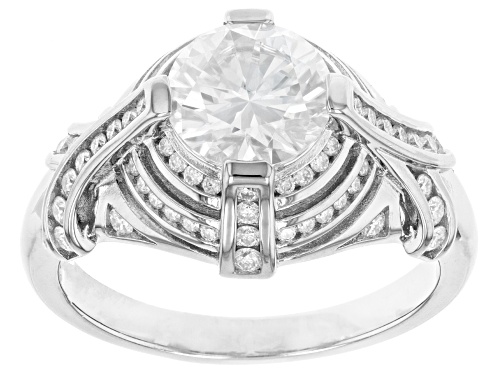 MOISSANITE FIRE(R) 2.80CTW DEW ROUND PLATINEVE(R) RING - Size 9