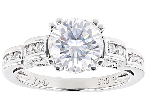 MOISSANITE FIRE(R) 2.48CTW DEW ROUND BRILLIANT PLATINEVE(R) RING - Size 8