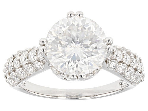 MOISSANITE FIRE(R) 5.17CTW DEW ROUND INFERNO CUT(TM) & ROUND BRILLIANT PLATINEVE(R) RING - Size 8