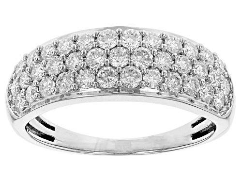 MOISSANITE FIRE® 1.11CTW DEW ROUND PLATINEVE® RING - Size 10