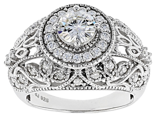 Photo of Moissanite Fire® 1.54ctw Diamond Equivalent Weight Round Platineve™ Ring - Size 7