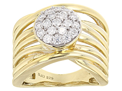 Photo of Moissanite Fire® .57ctw Diamond Equivalent Weight Round 14k Yellow Gold Over Sterling Silver Ring - Size 6