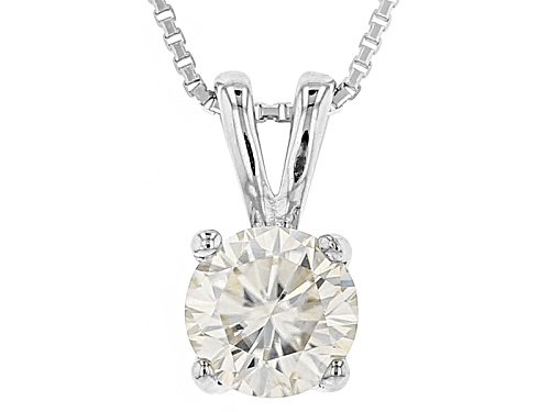 Moissanite Fire® 1.00ct Dew Round Brilliant Platineve(R) Pendant And 18" Chain