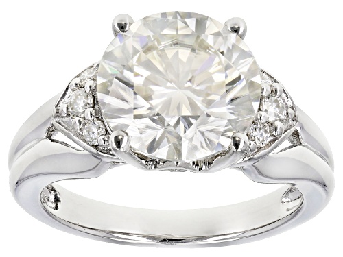 Photo of Moissanite Fire® 3.74ctw Diamond Equivalent Weight Round Platineve® Ring - Size 7